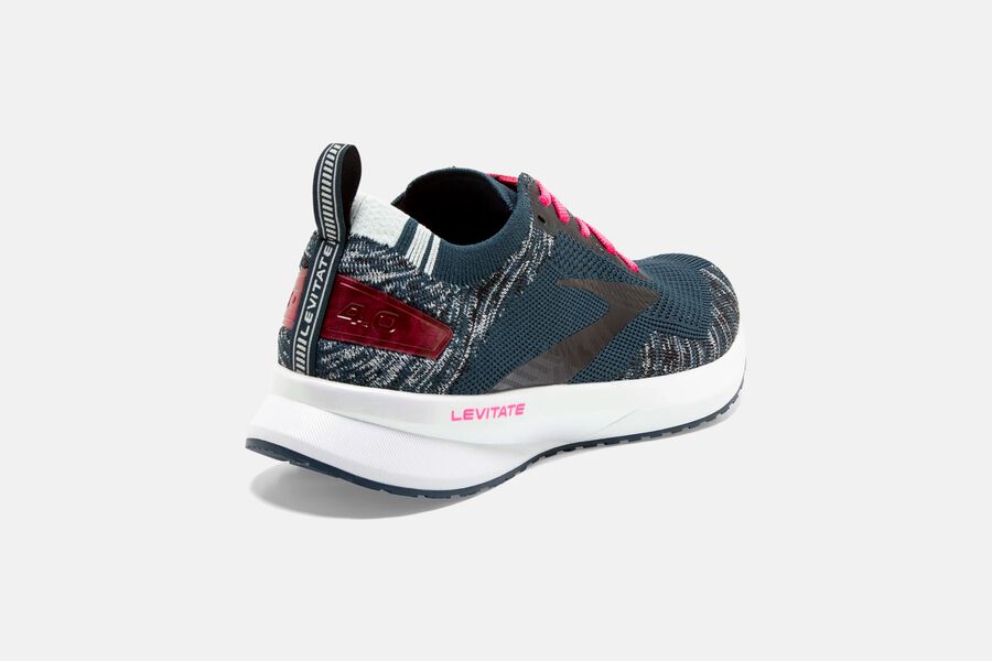 Levitate 4 Road Brooks Running Shoes NZ Womens - Navy/Black/Pink - LOKSZN-127